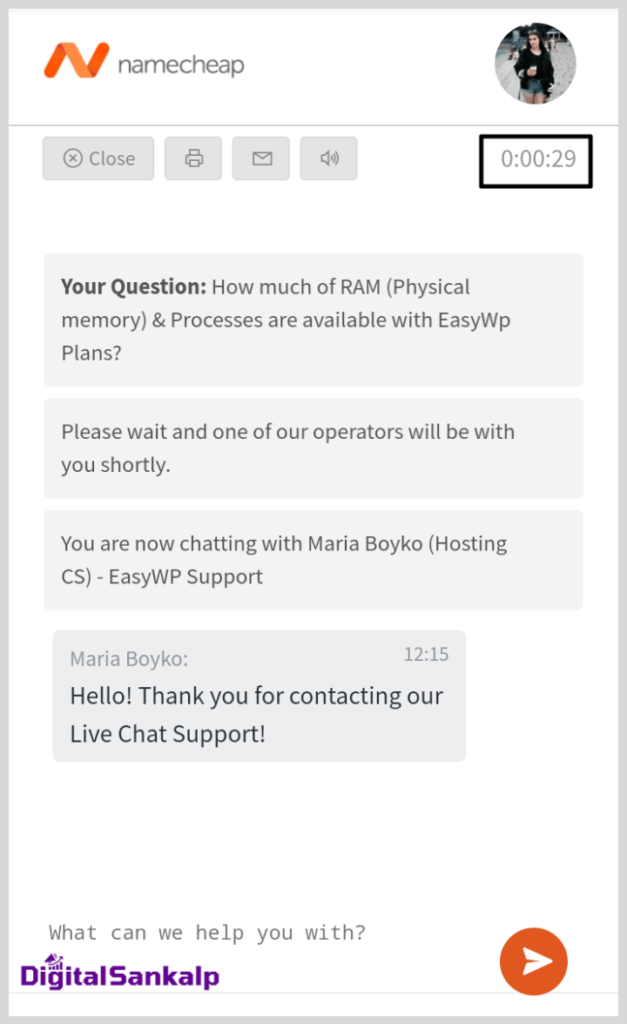 Easywp support live chat