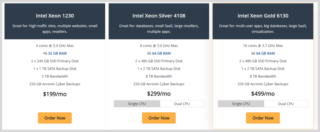 LiquidWeb dedicated plans